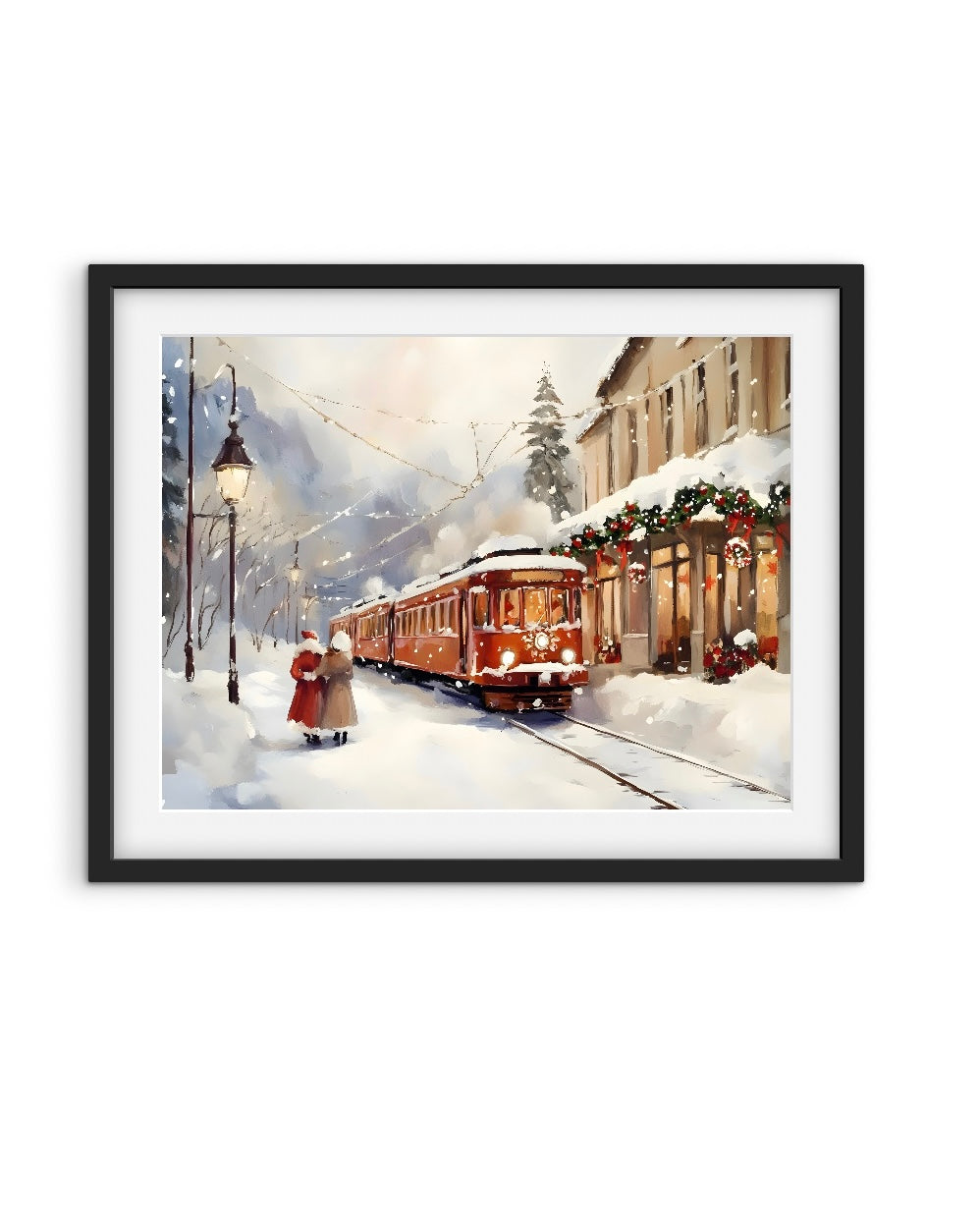 Winter City Street Print