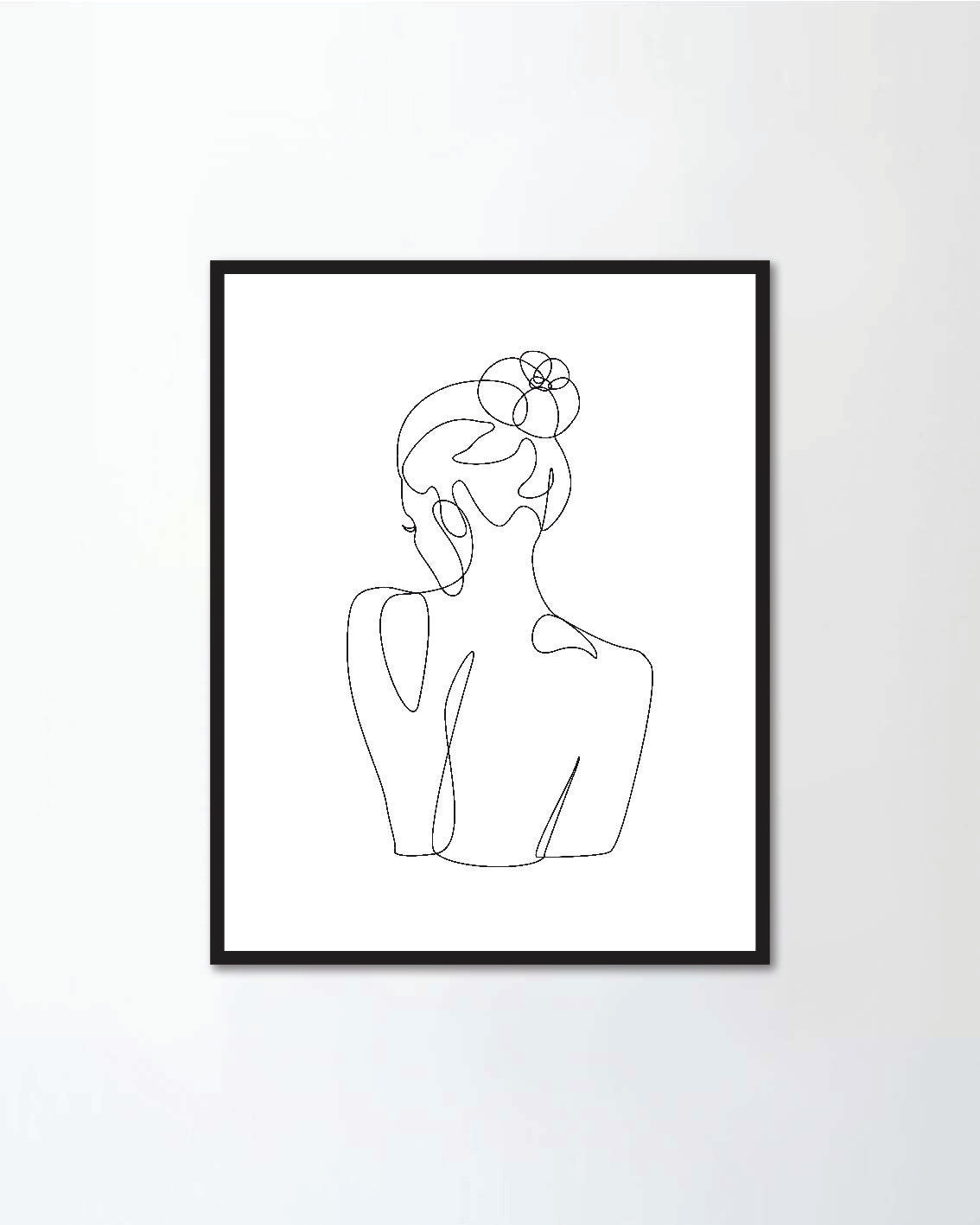 Female Back Continuous Line Drawing
