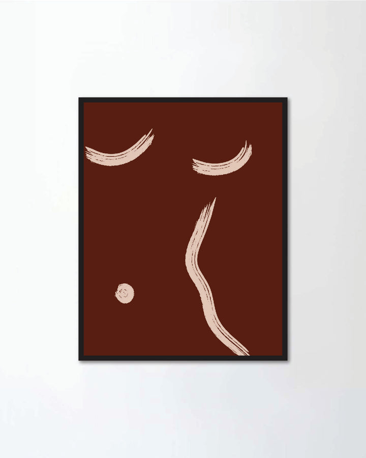 Woman Body Abstract Line Drawing Prints Set of 3