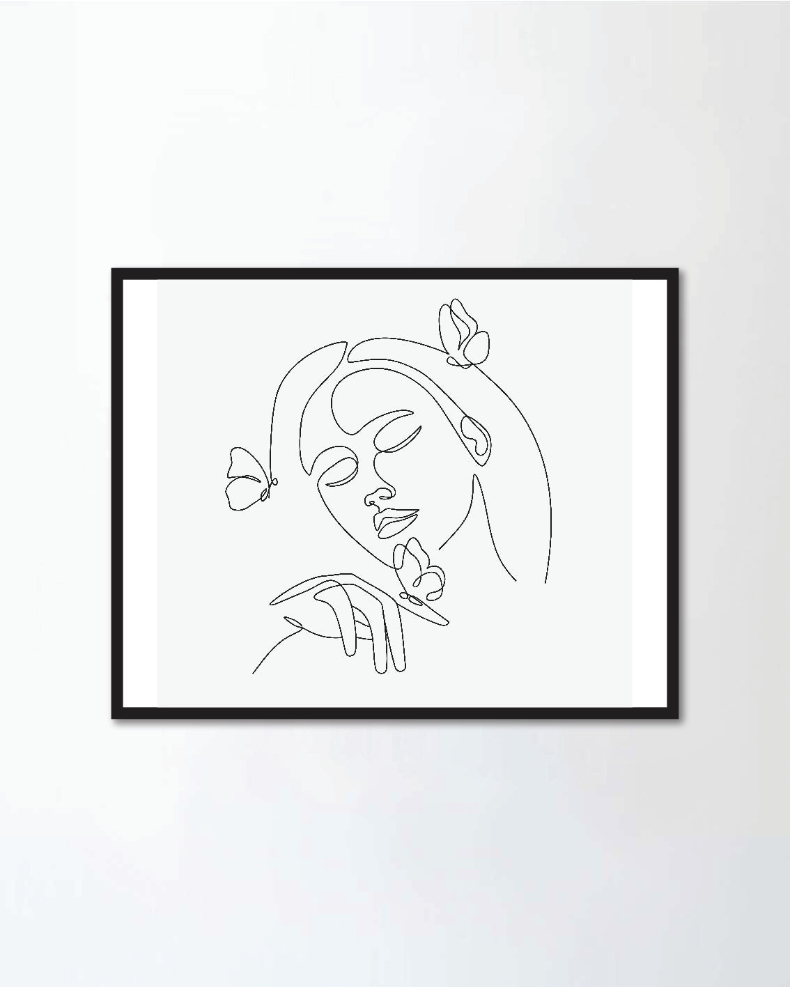 Woman head with butterfly composition