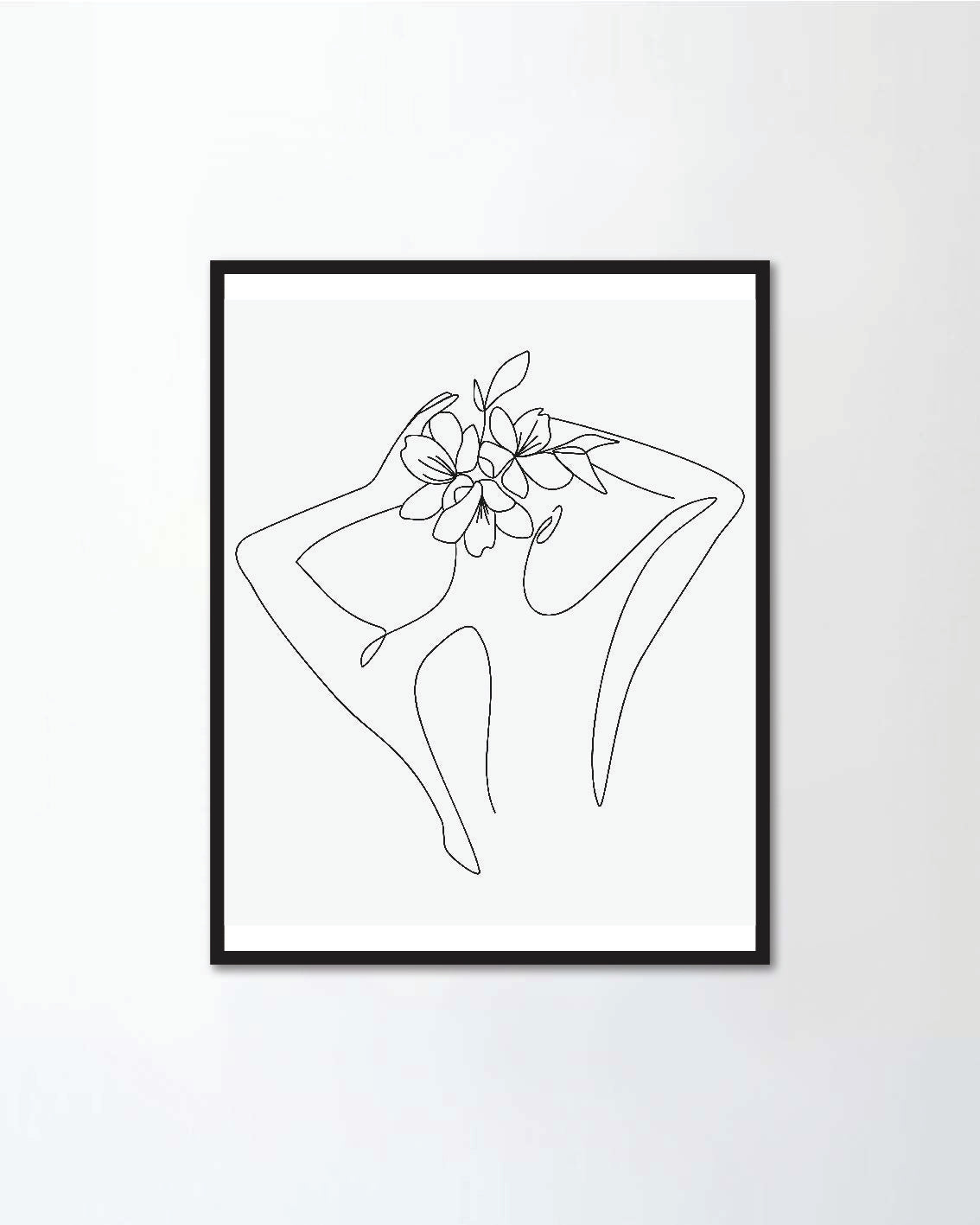 Woman head with flowers