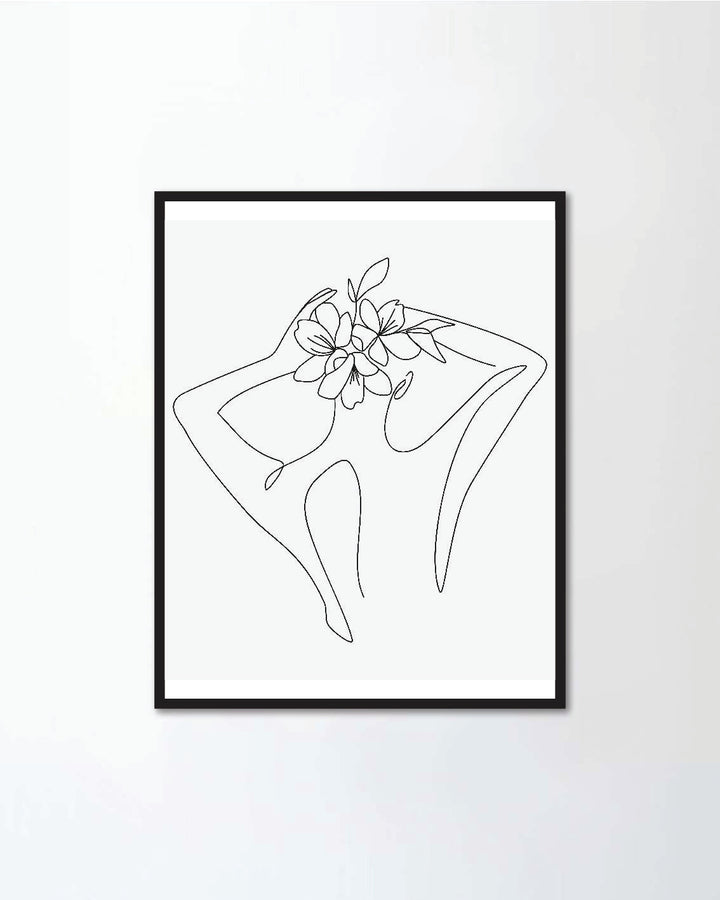 Woman head with flowers