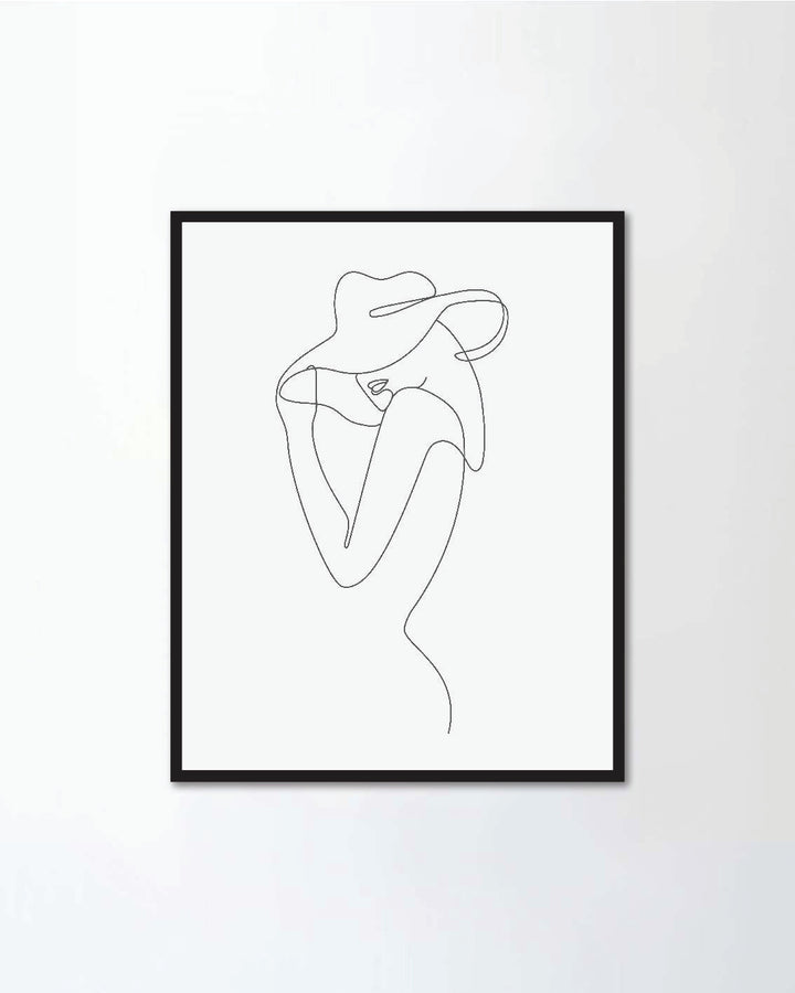 Line art woman illustration