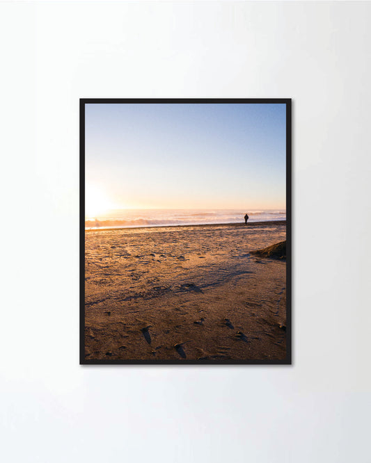 Beautiful black sand beach and ocean landscape