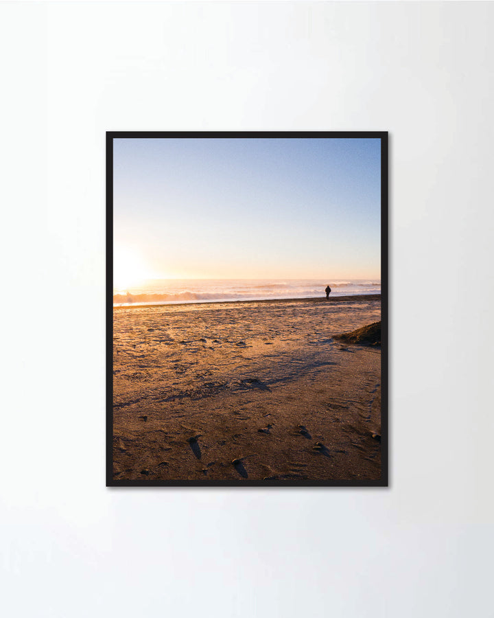 Beautiful black sand beach and ocean landscape