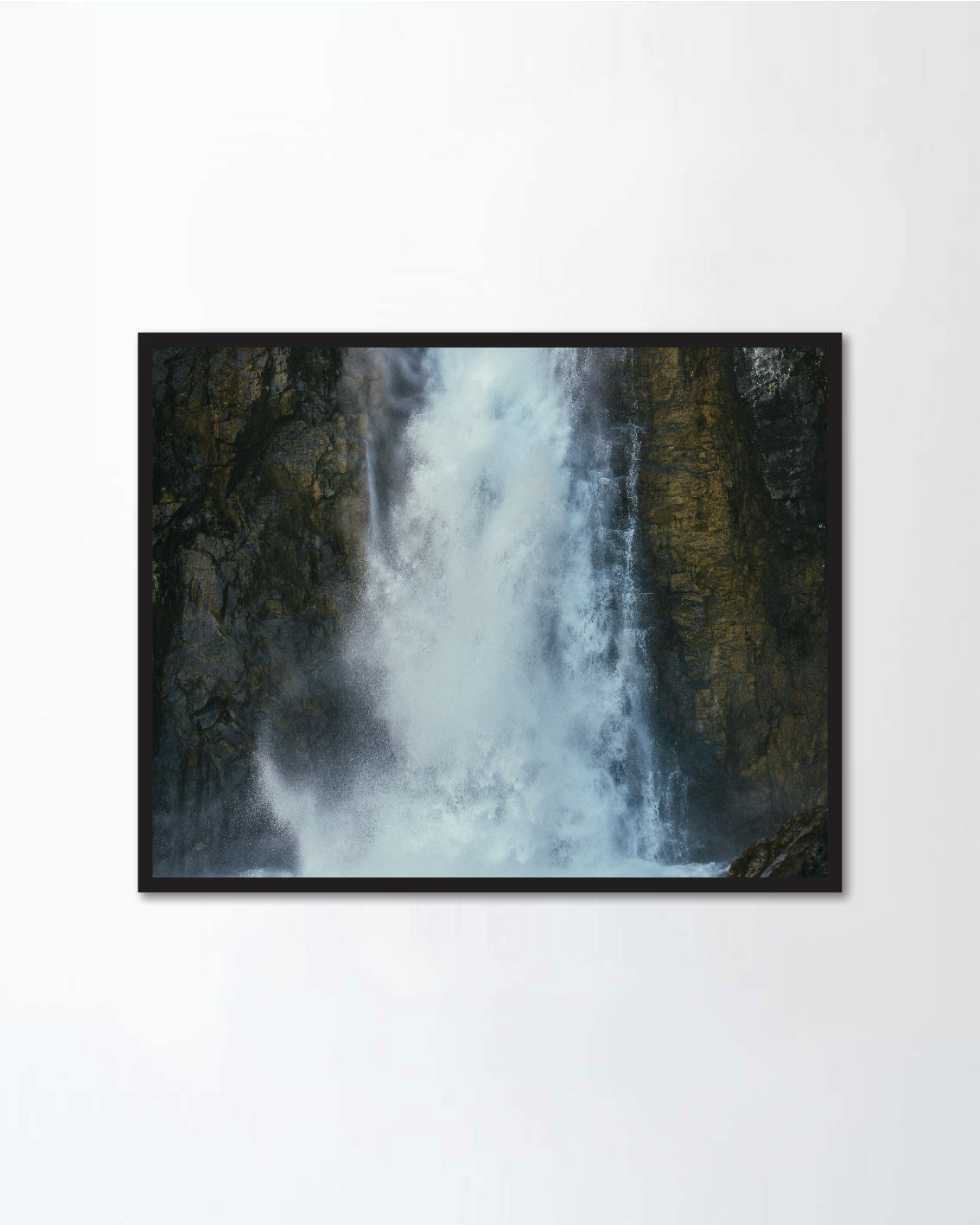 Big waterfall on rock mountain