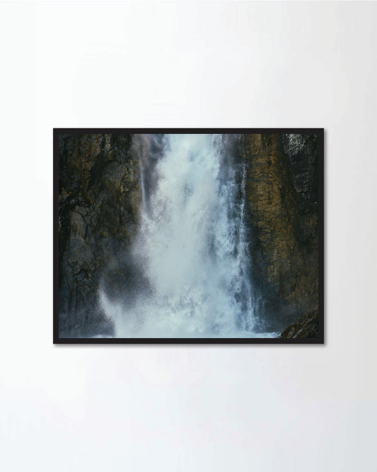 Big waterfall on rock mountain