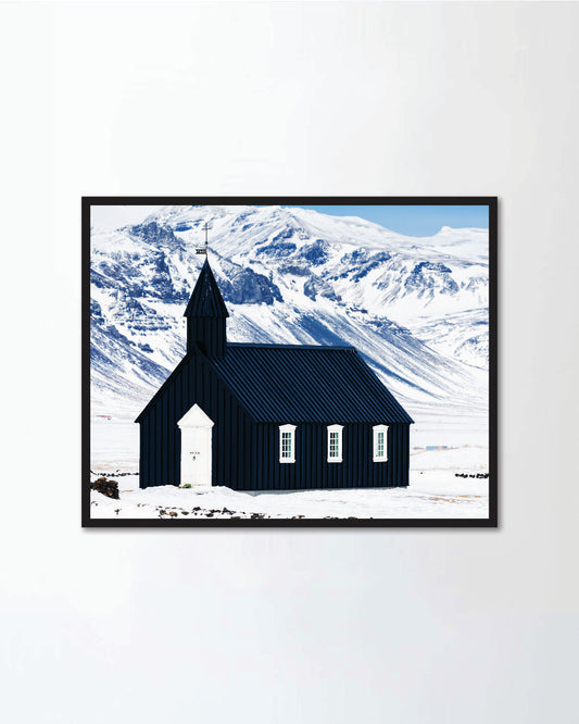 Beautiful minimalistic view of Budir black church