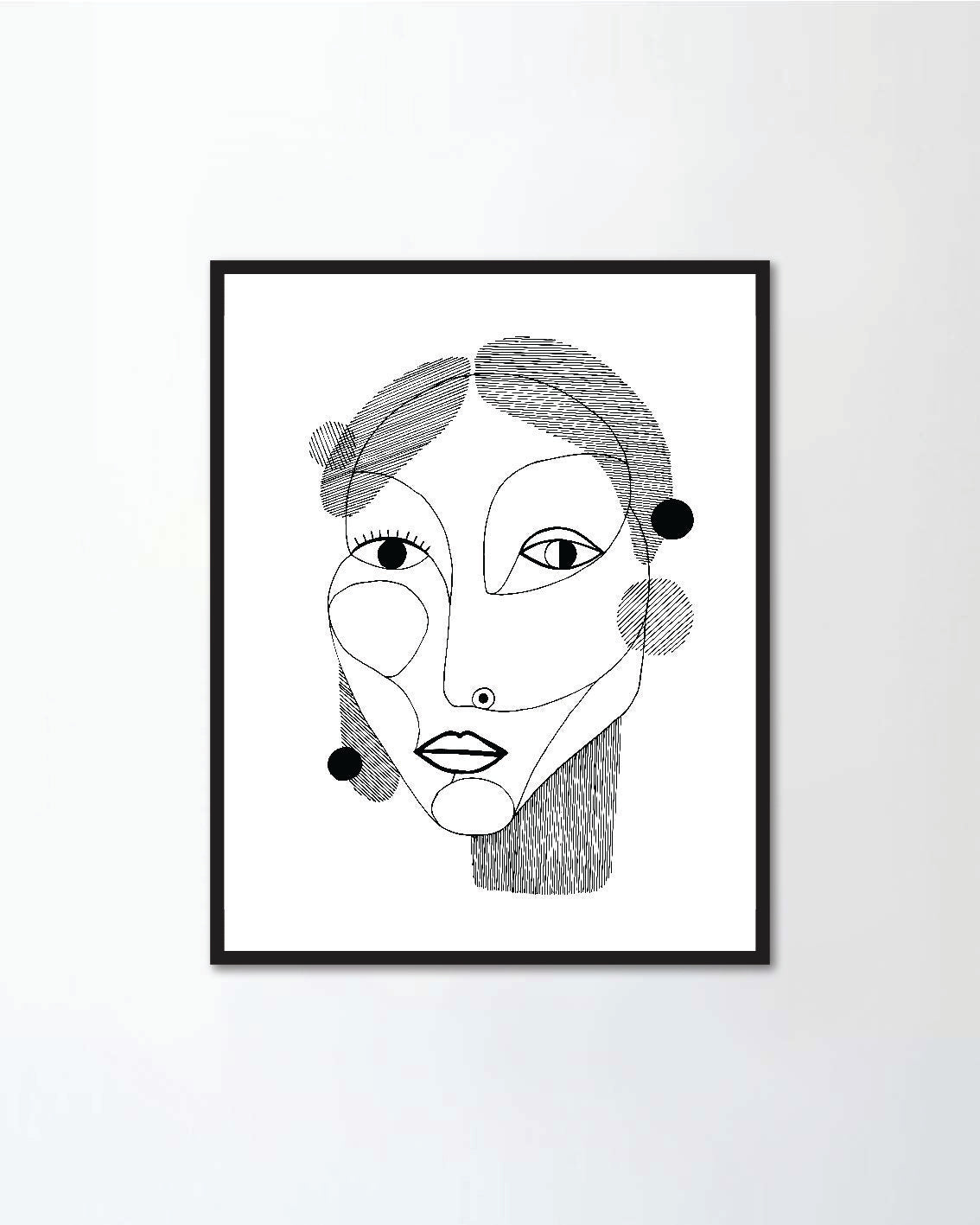 Woman portrait in modern abstract