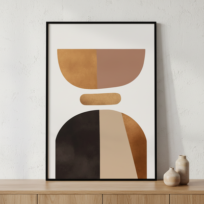 Abstract Brown ภาพติดผังสไตล์สแกนดิเนเวีย สำหรับตกแต่งบ้านและคอนโด พร้อมกรอบคุณภาพ