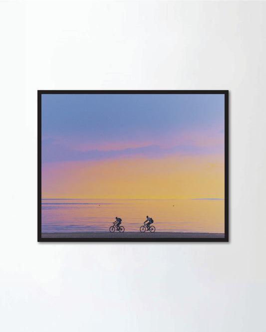 Biker silhouette riding