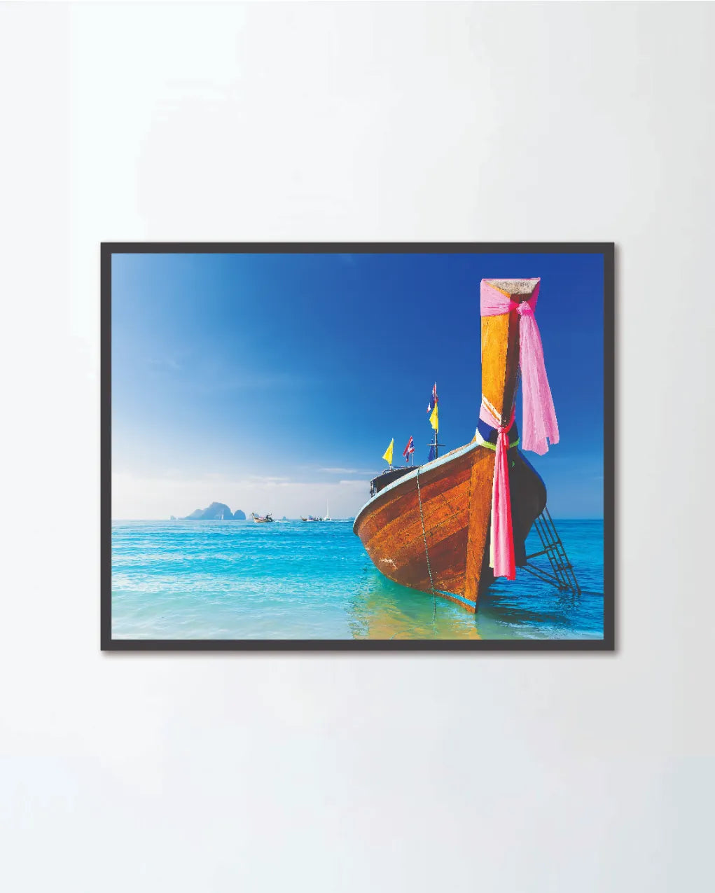 Long boat and tropical beach