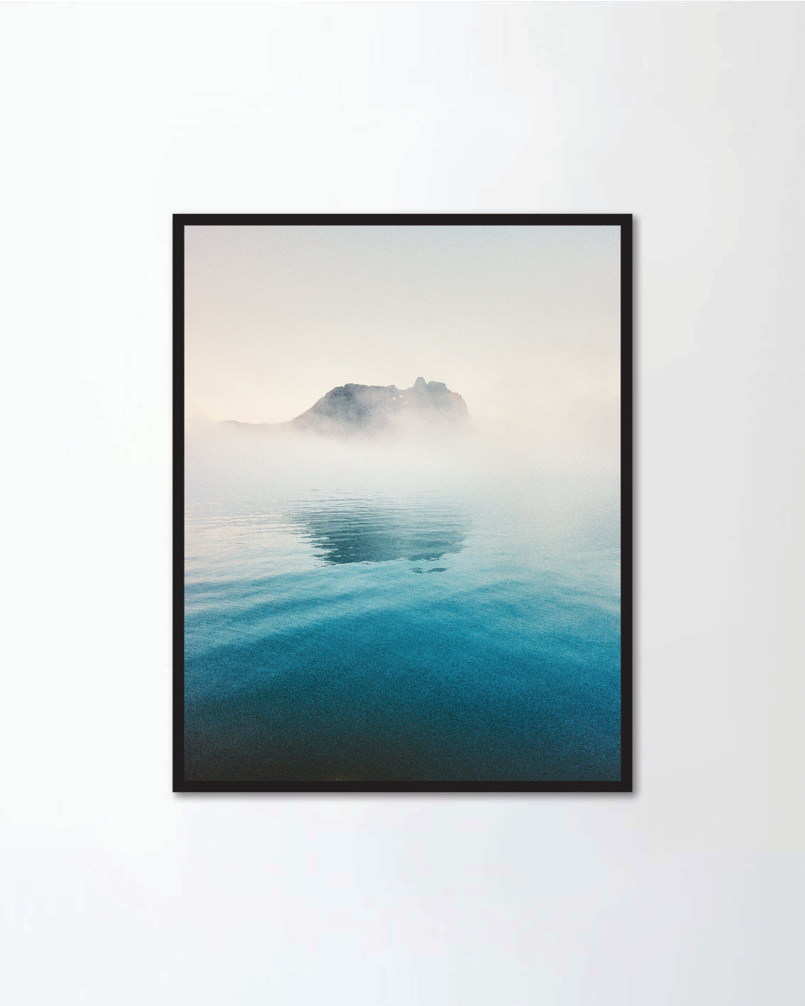 Foggy cold sea moody landscape