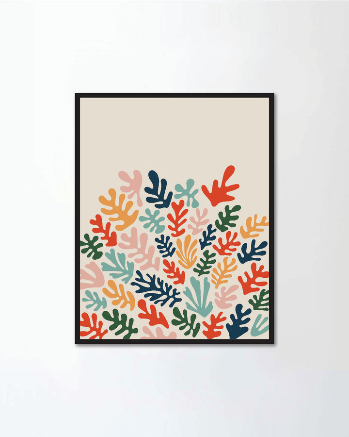 Abstract coral poster Matisse style