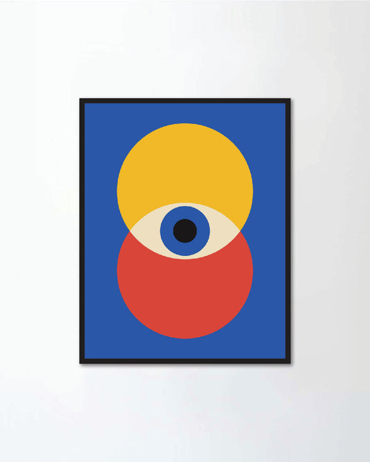 Set of minimal 20s geometric design with eyes