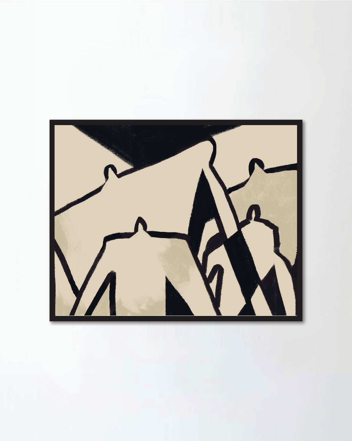 Black and white Abstract bauhaus art style (Canvas)