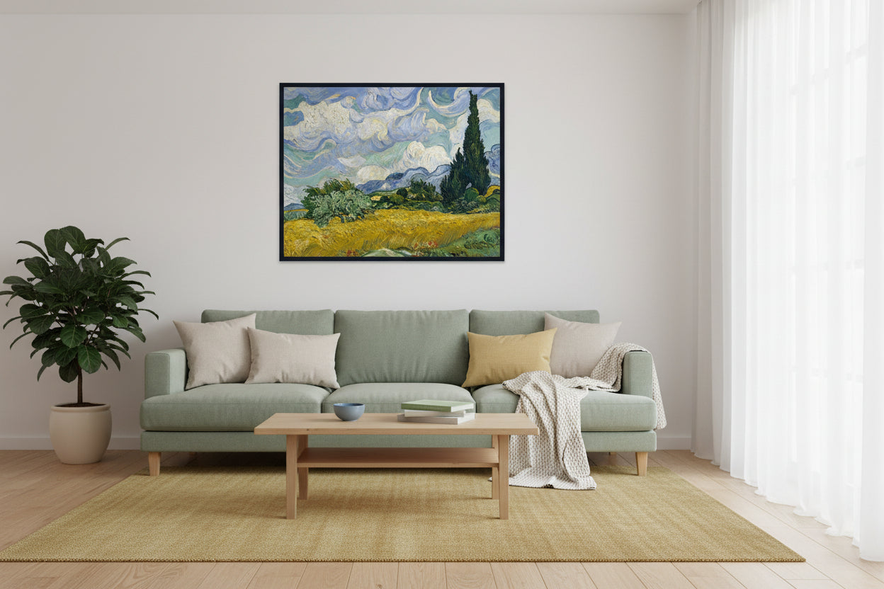 Wheat Field with Cypresses (Canvas)