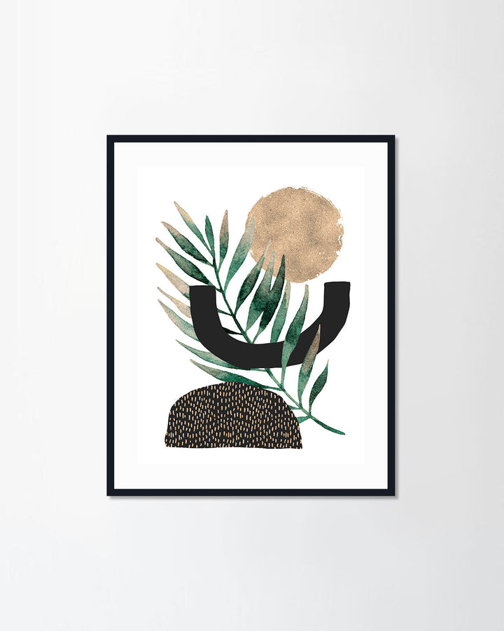 Glossy golden tropical leaf