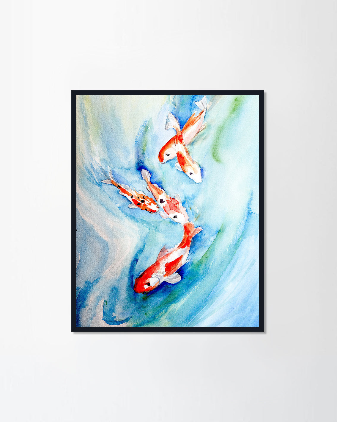 Original art of koi swimming