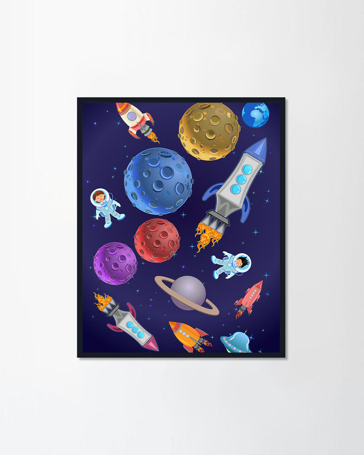 Astronaut kids on the rocket