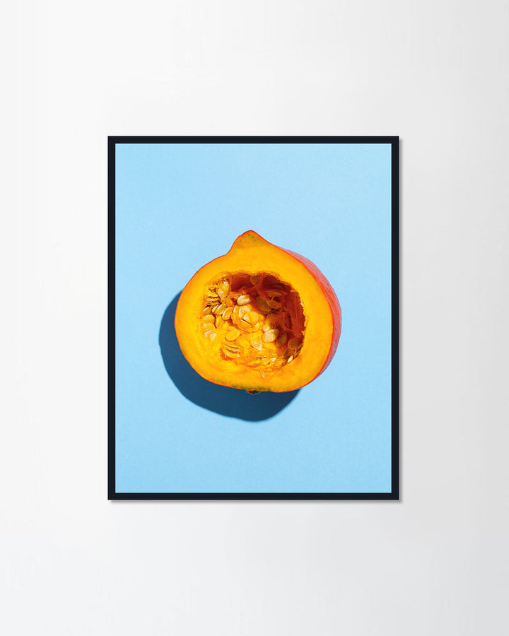 Halved orange pumpkin