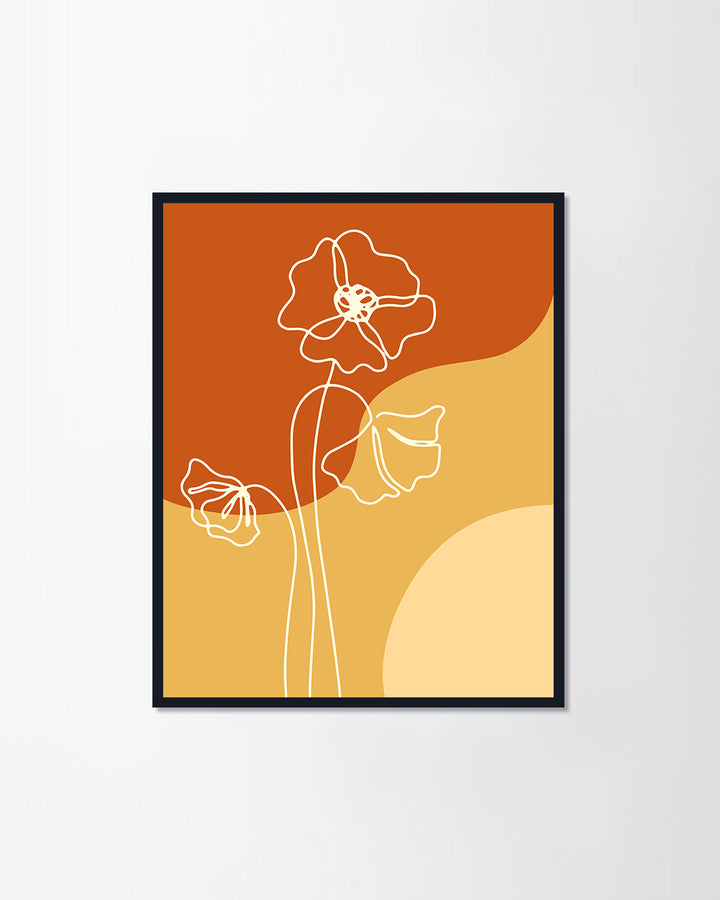 Modern art abstract floral