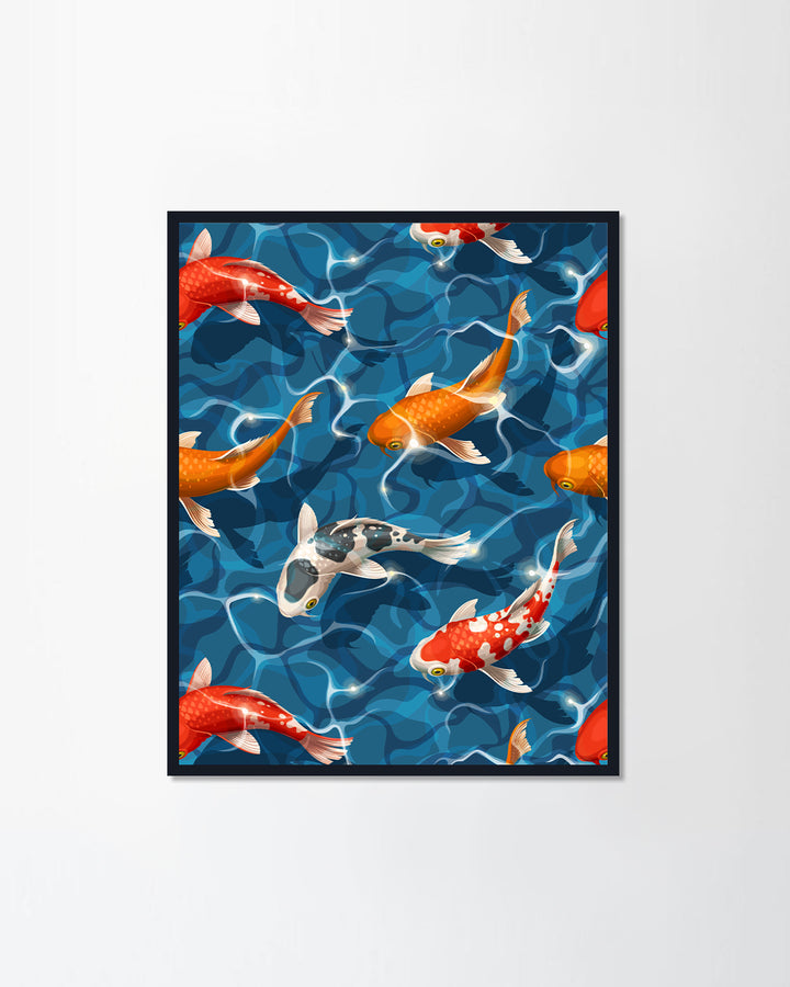 Seamless koi carps
