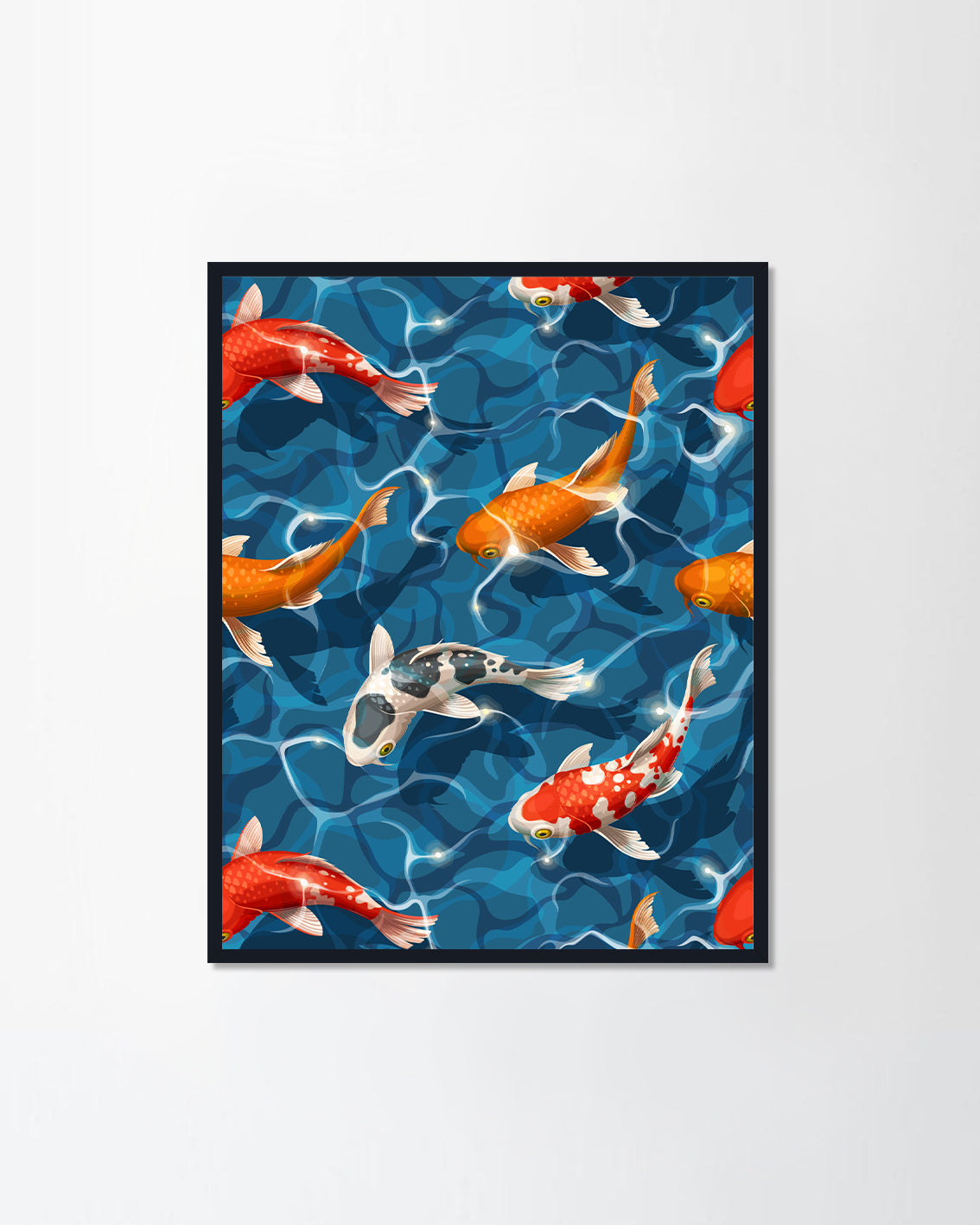 Seamless koi carps