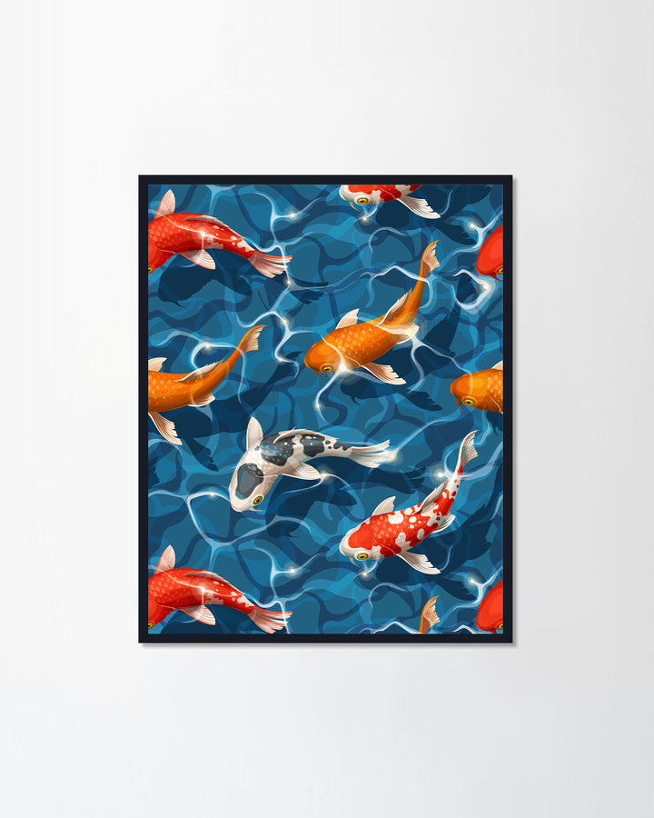 Seamless koi carps