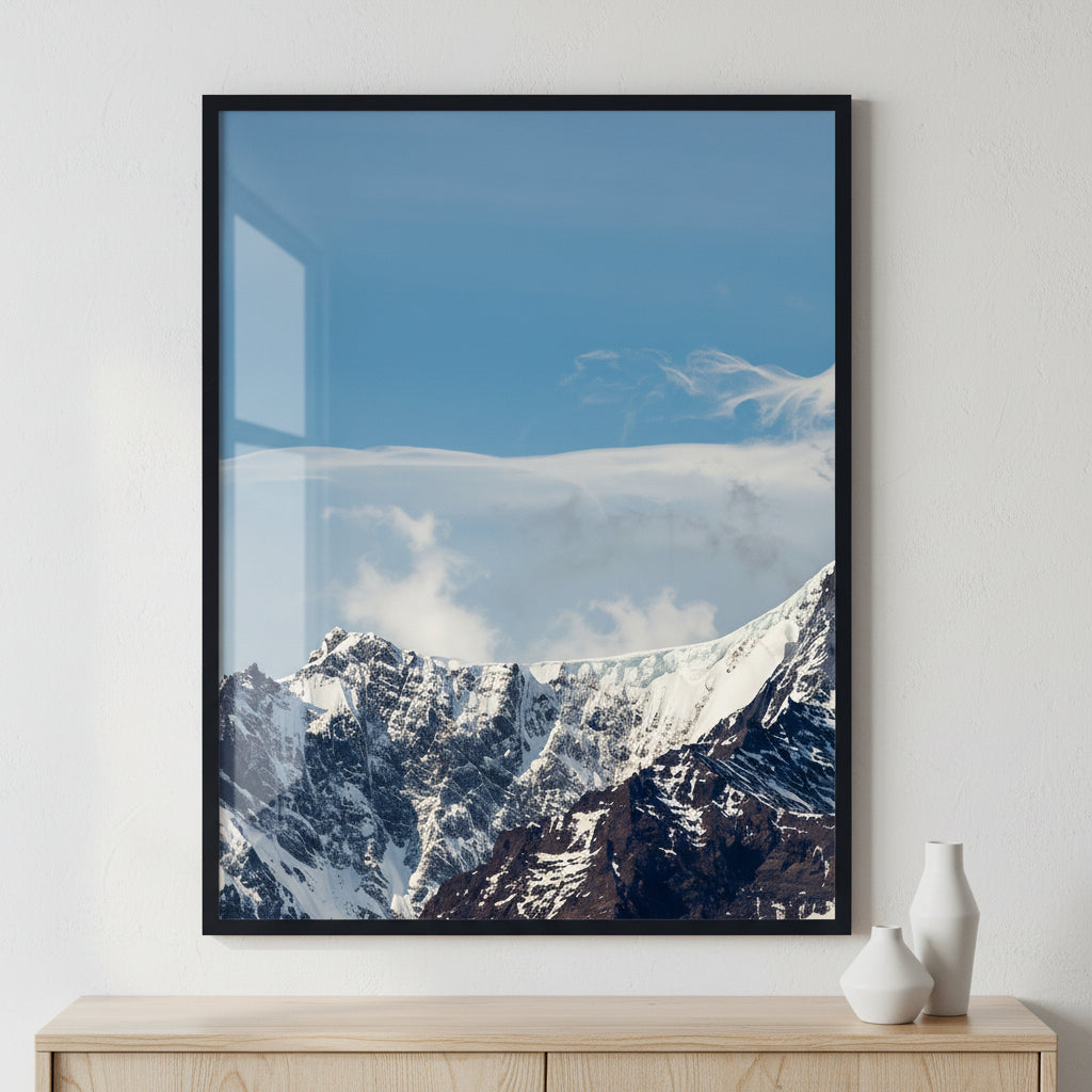 Mountains in Antarctica ภาพติดผังสไตล์วิวธรรมชาติ สำหรับตกแต่งบ้านและคอนโด พร้อมกรอบคุณภาพ