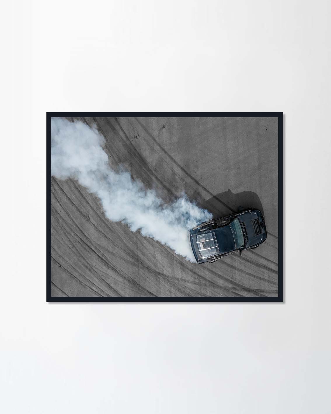 Drifting black car