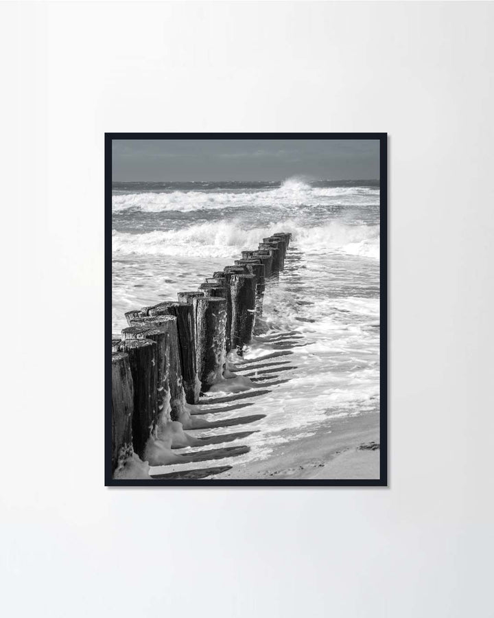 The breakwaters protect the beaches of the ocean