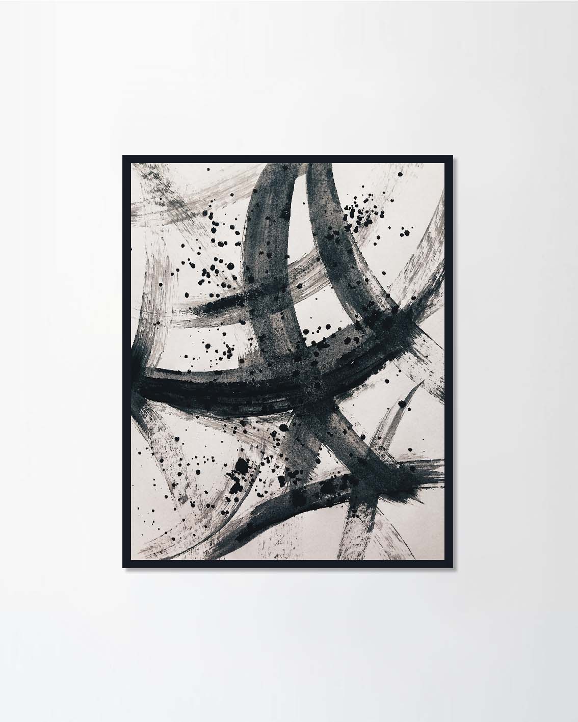 Black and white watercolor