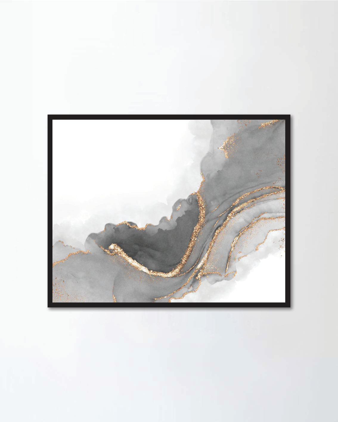 Abstract alcohol ink colorful technique black and gold