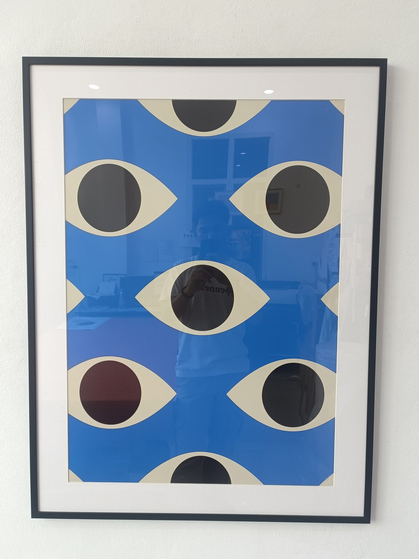 Set of minimal 20s geometric design with eyes