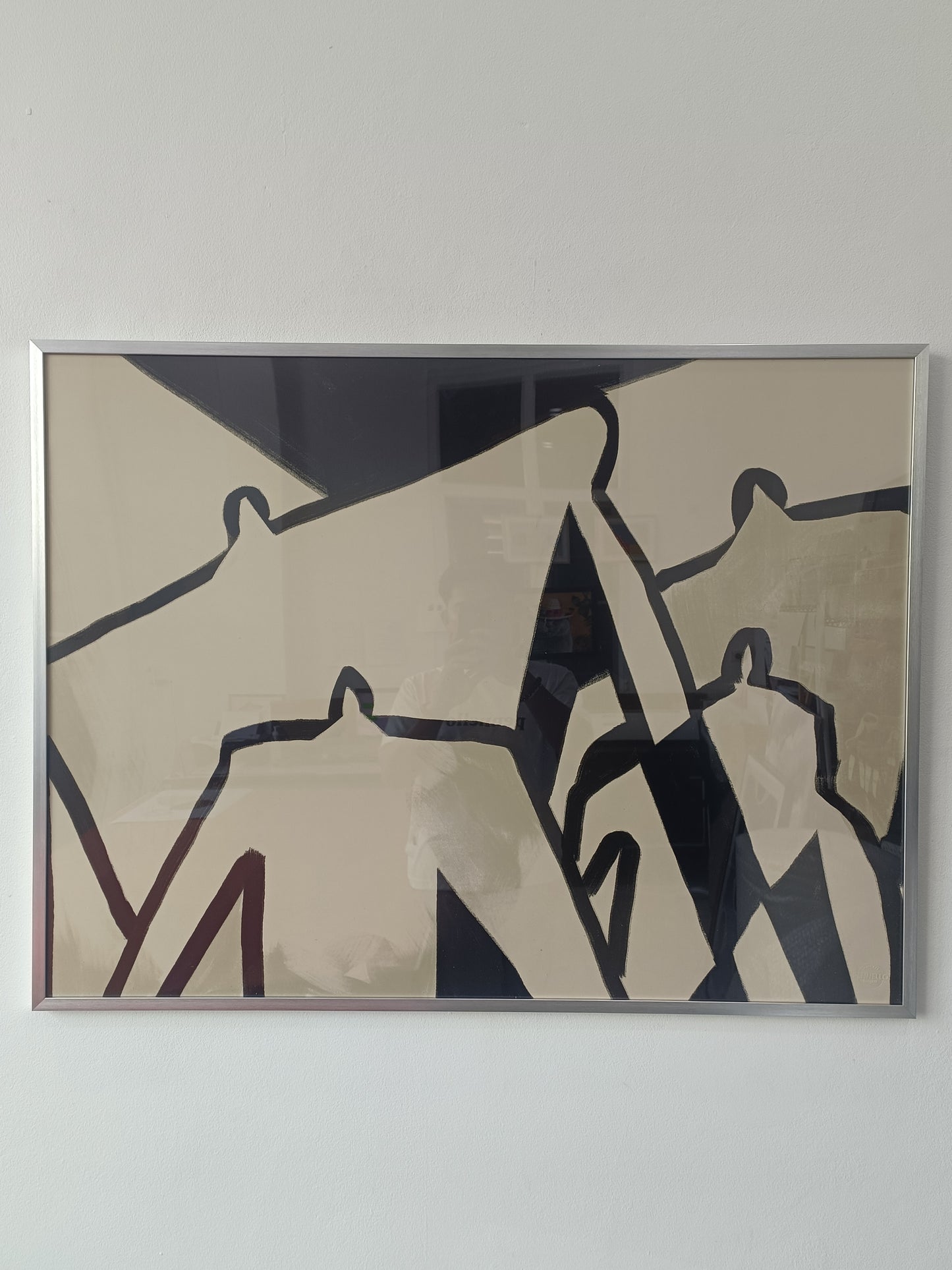 Black and white Abstract bauhaus art style (Canvas)