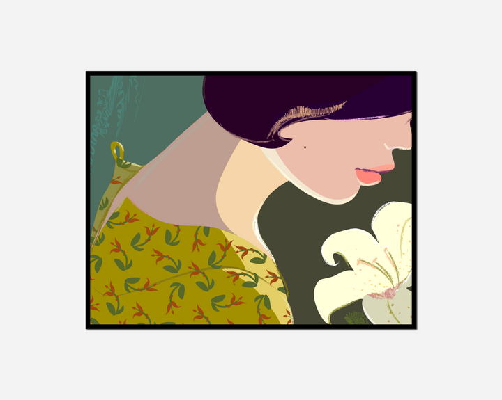 woman flower her hand