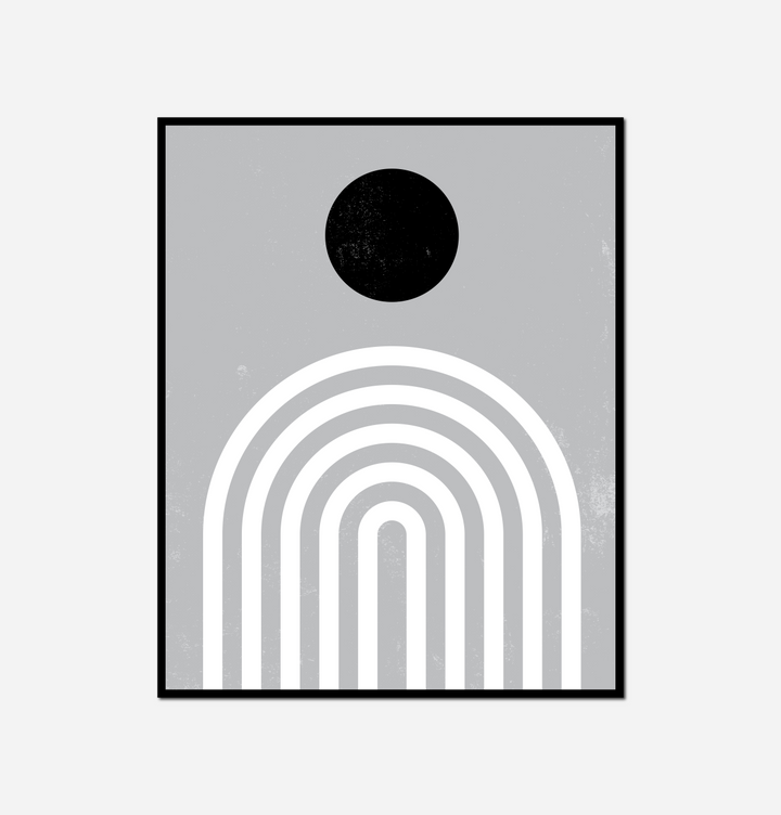 black white half moon