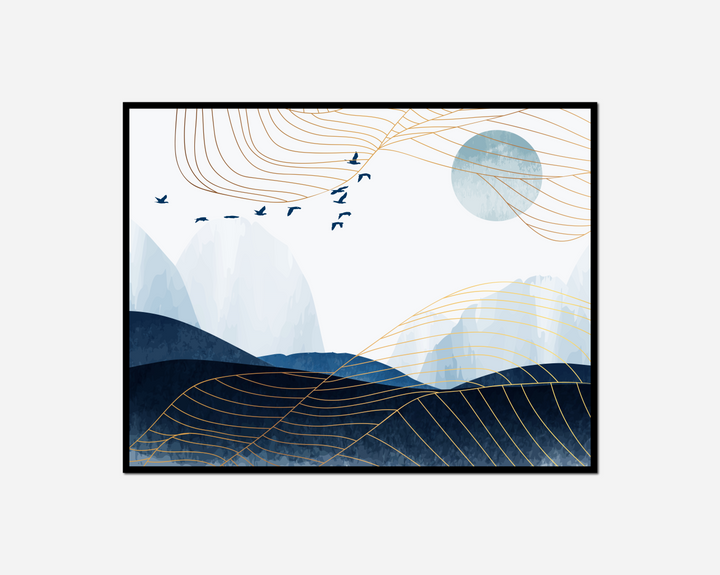 birds flying over mountain blue sky