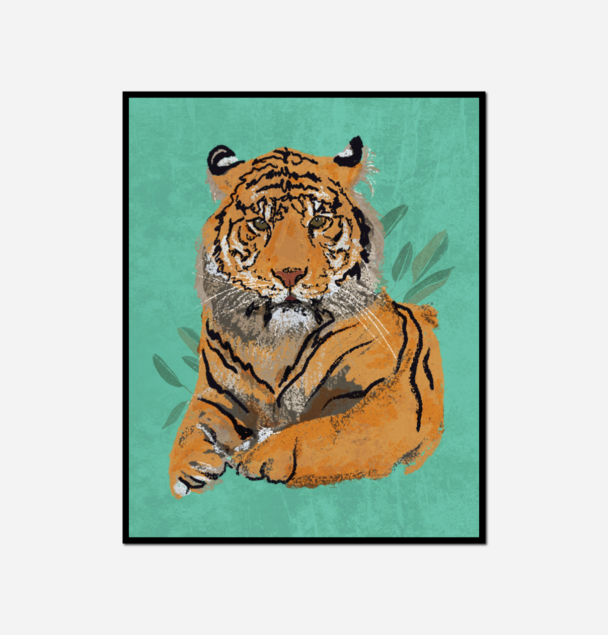 tiger sitting down