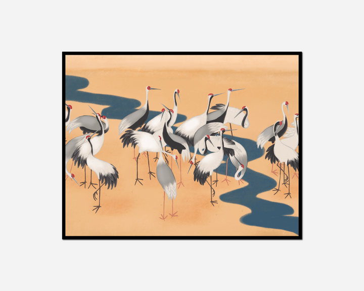 many birds standing together group beach