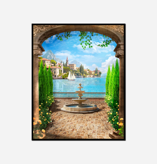 beautiful lake fountain