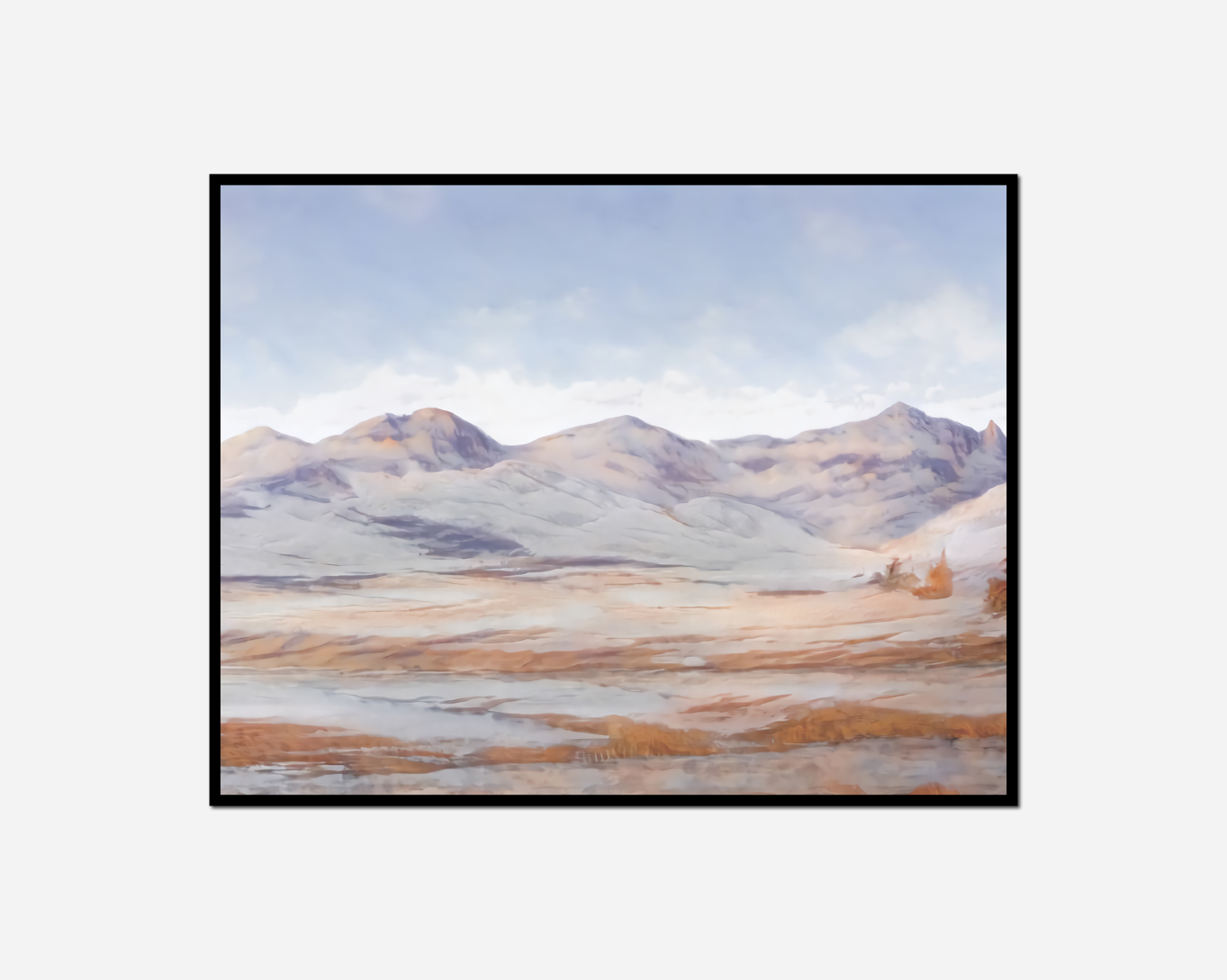 painting landscape mountain range