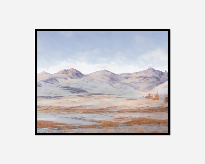 painting landscape mountain range