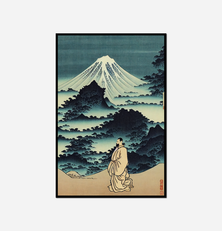 mountain person sitting rock