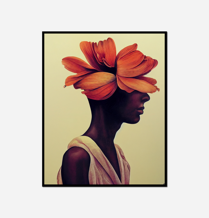 woman flower her hair