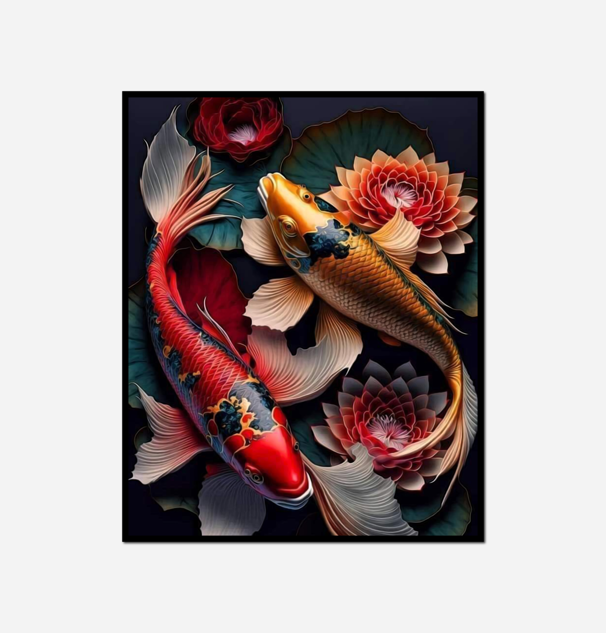 fish some flowers water