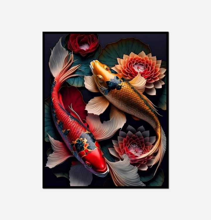 fish some flowers water