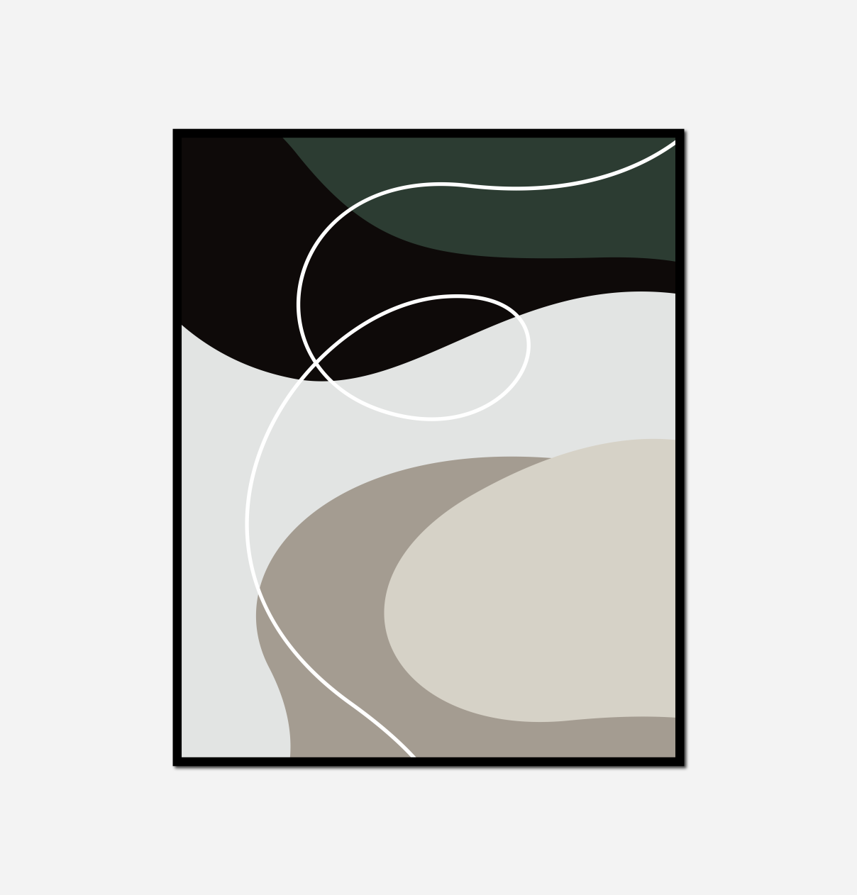 close black white abstract painting