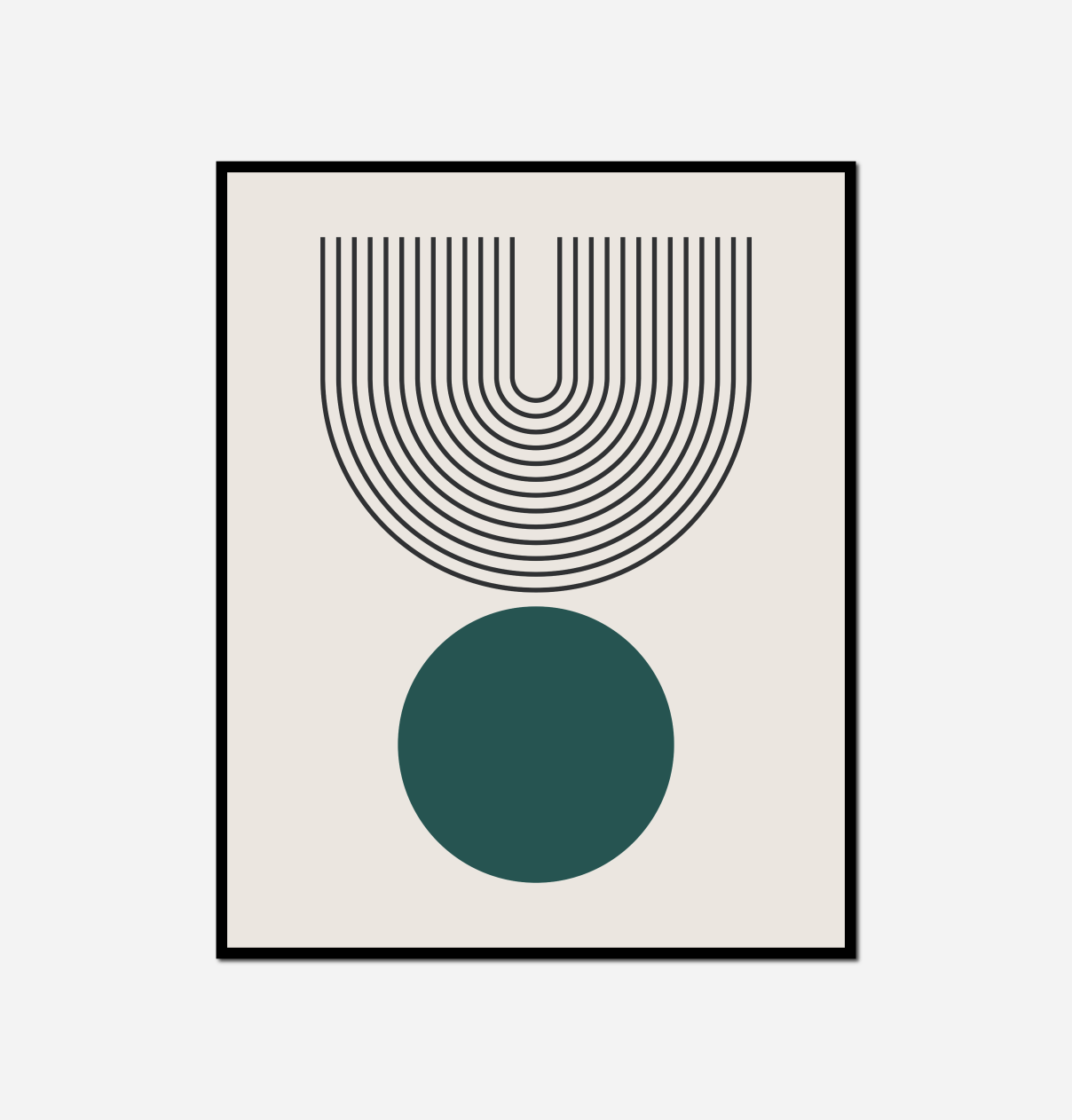 green circle black white line